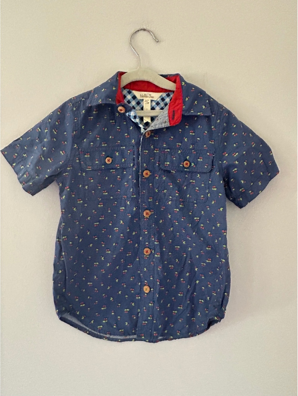 Matilda Jane Cherry Print Boys Button Up Shirt Size 4